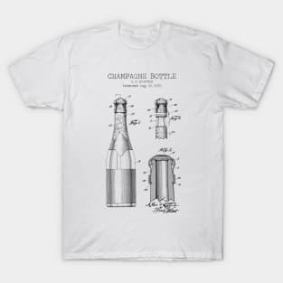 Champagne bottle patent T-Shirt